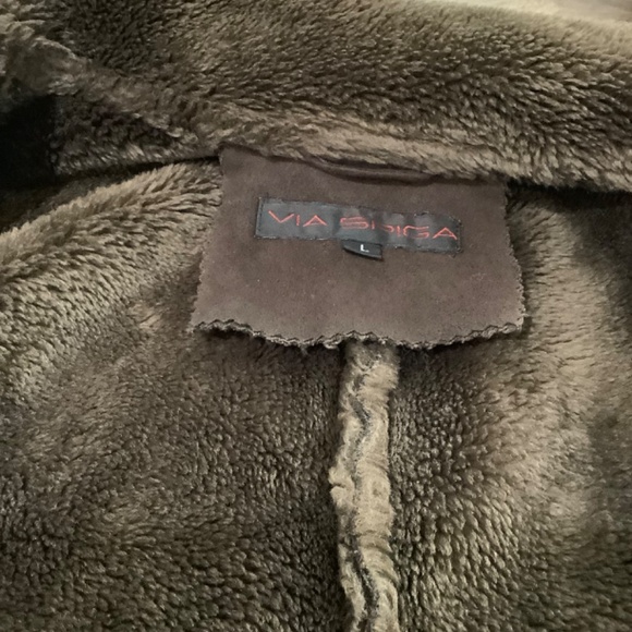VIA SPIGA faux suede coat fur-lined Large - Picture 7 of 9
